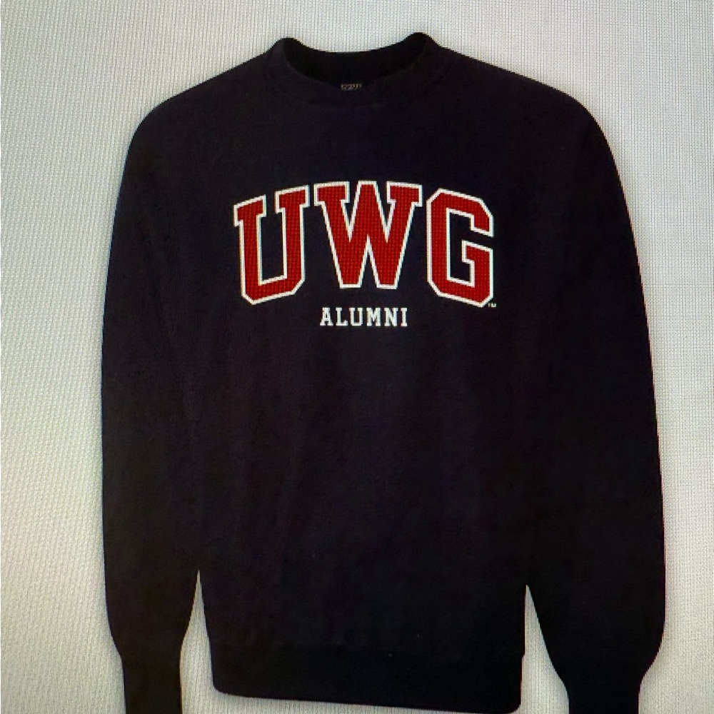 Red and Black Crewneck Sweater with Bold UWG Alumni Design
